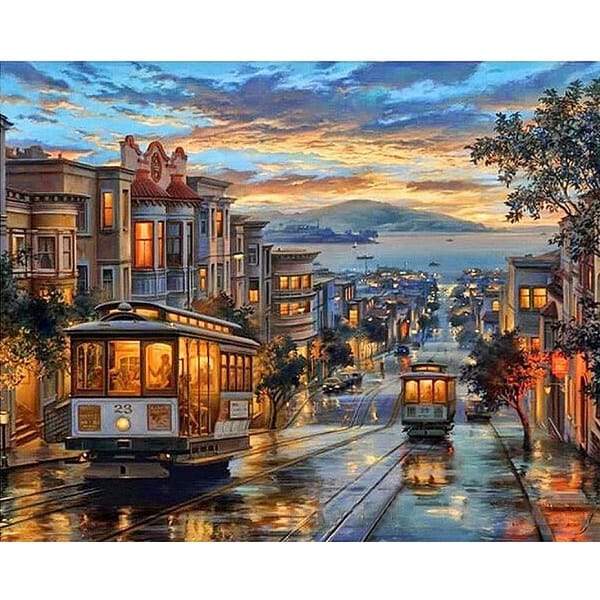 600x600 Painting By Numbers - Trolley Painting