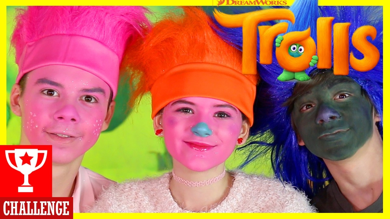 1280x720 Trolls Face Paint Makeover Challenge! Poppy, Dj Suki Vs Branch - Trolls Face Painting