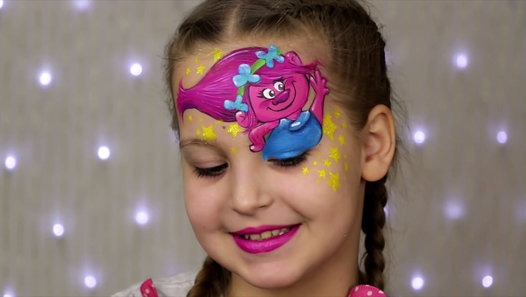 526x297 Trolls Princess Poppy Face Painting Amp Makeup For Kids - Trolls Face Painting