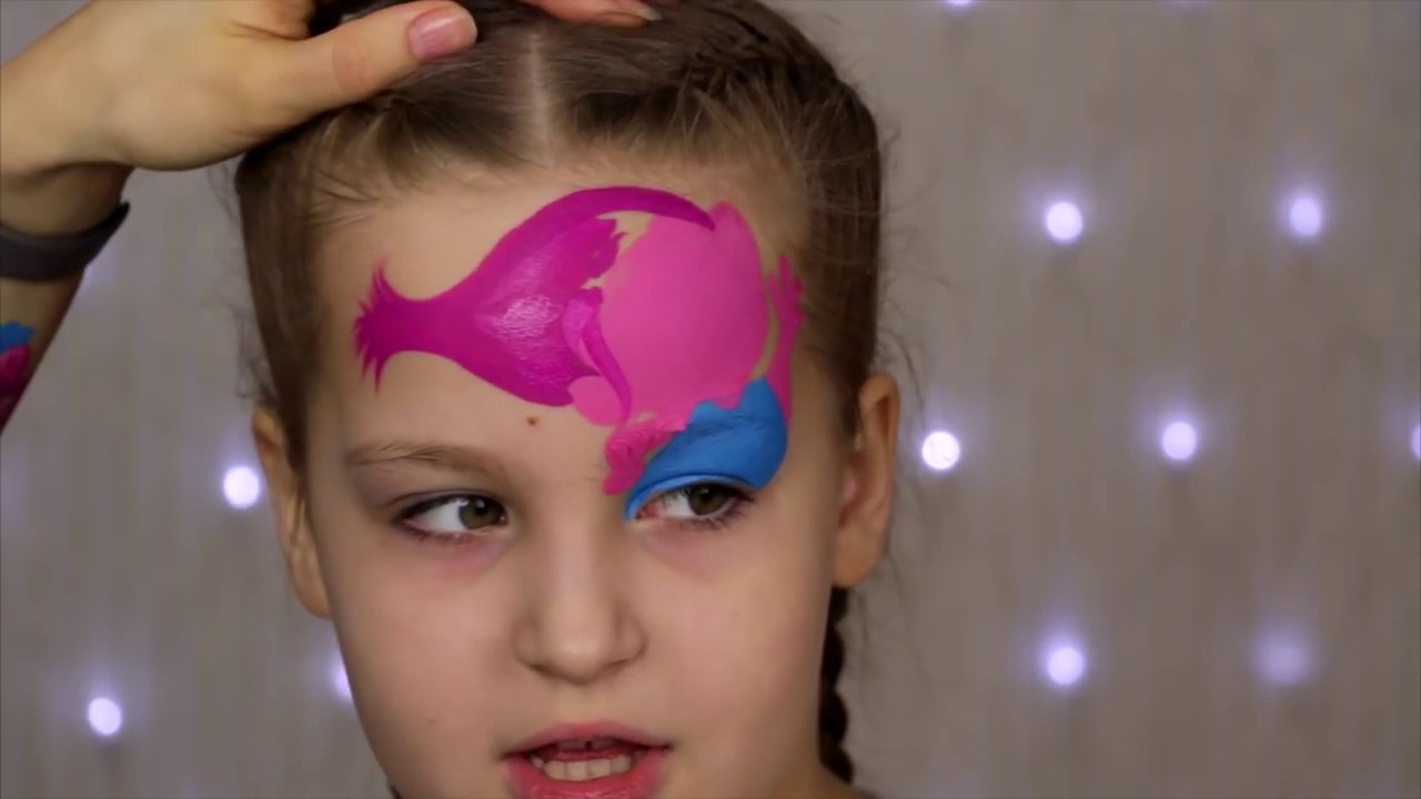 1280x720 Trolls Princess Poppy Face Painting Amp Makeup For Kids - Trolls Face Painting