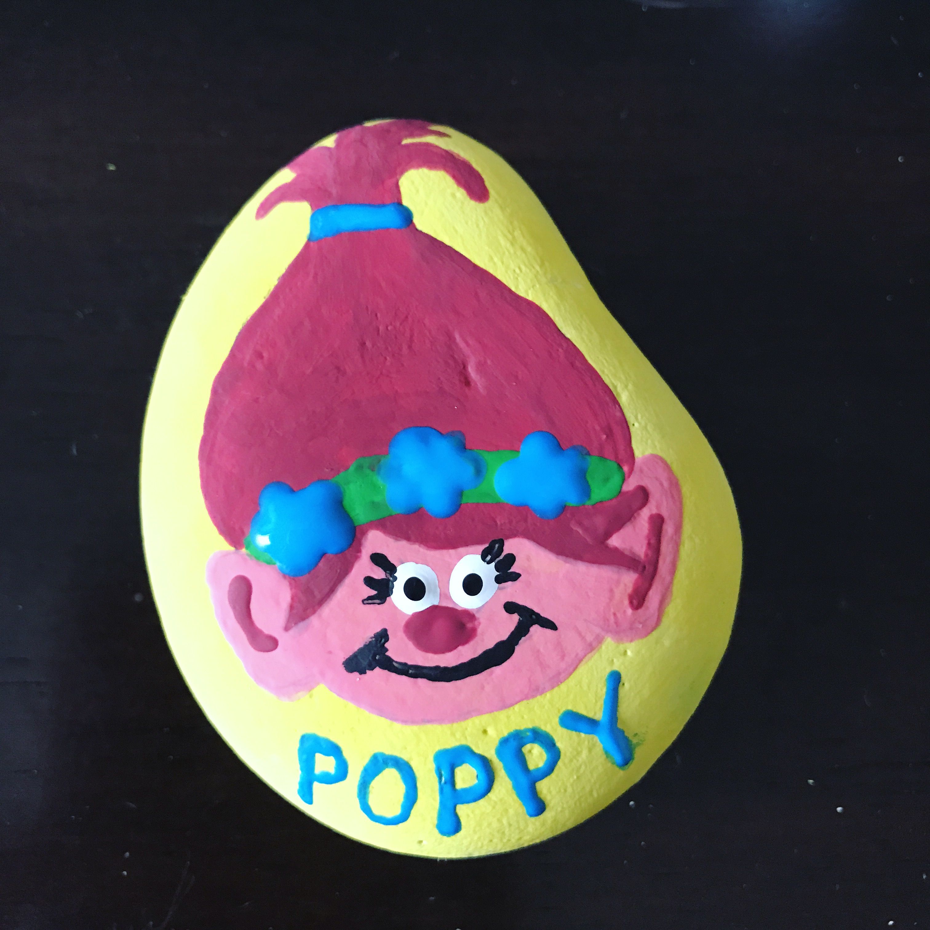 3024x3024 Poppy Trolls Painted Rock River Rock Painting Ideas - Trolls Painting