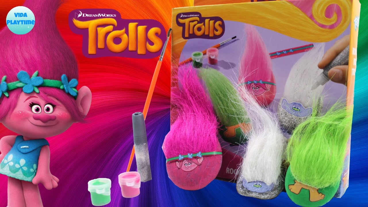 1280x720 Trolls Movie Rock Painting And Decorating Diy Art Project - Trolls Painting