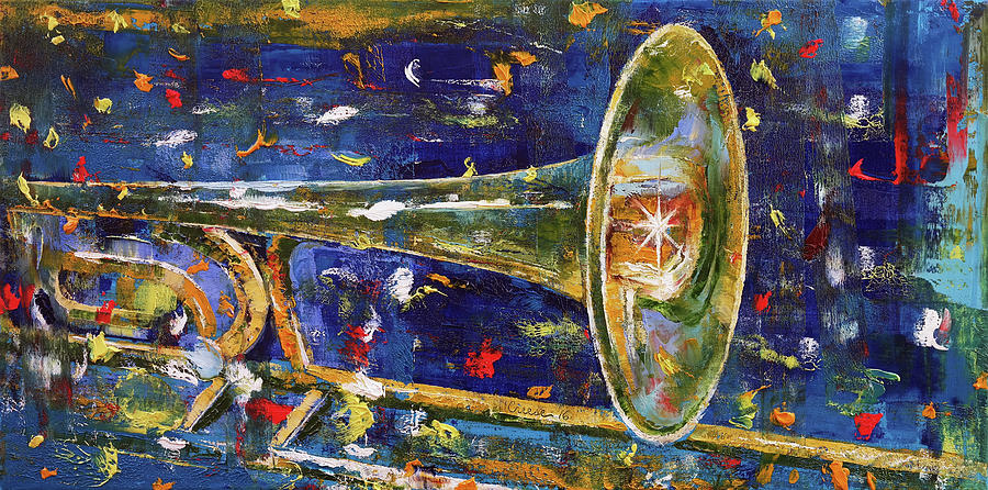 900x446 Trombone Painting By Michael Creese - Trombone Painting