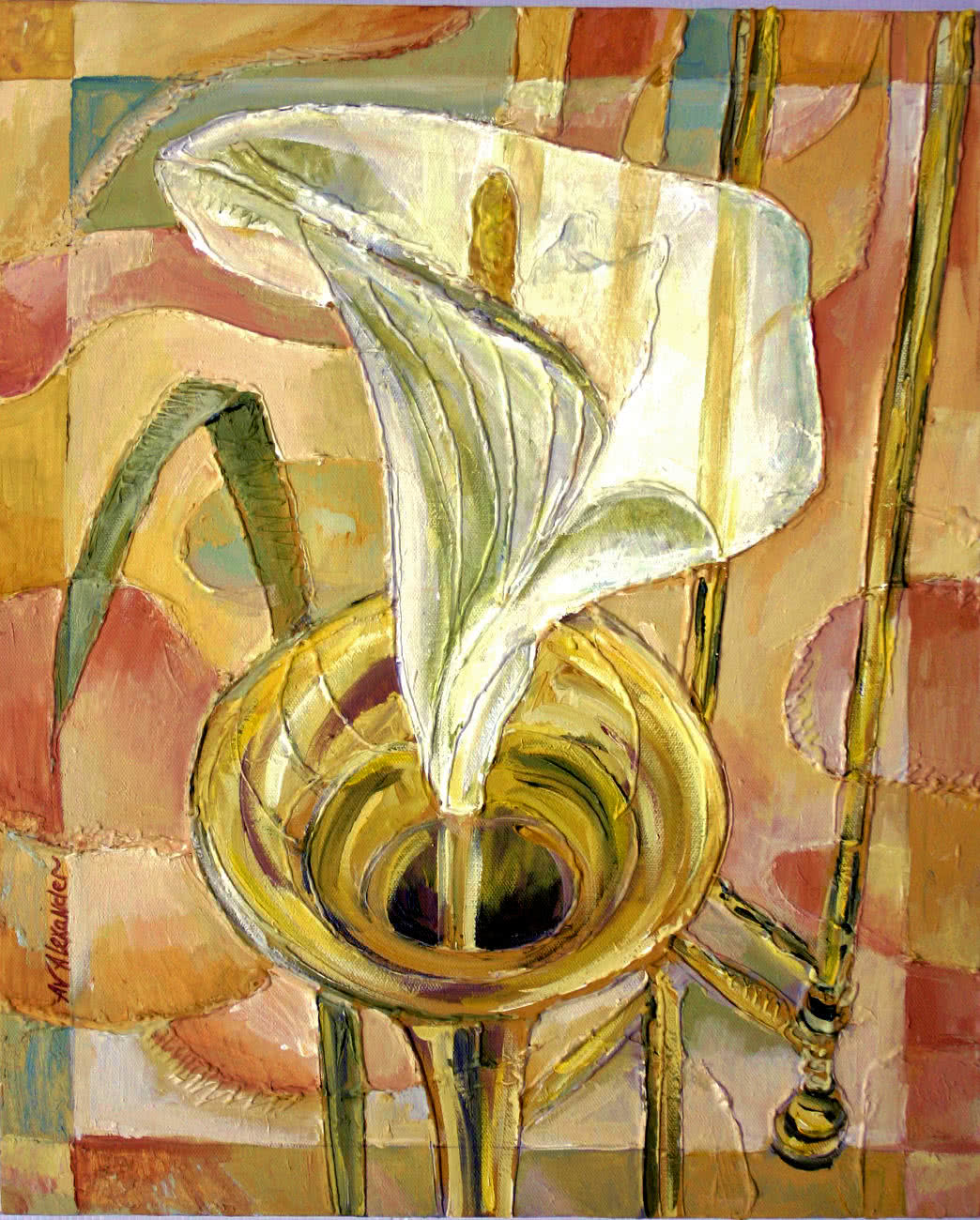 1044x1300 Voice Of The Trombone, Original Painting - Trombone Painting