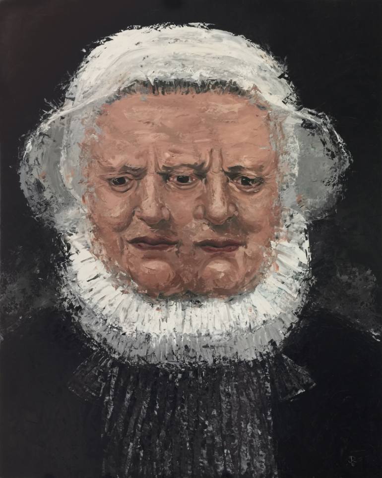 770x964 Saatchi Art Aunt Tronie Painting By Jack Rosenberg - Tronie Painting