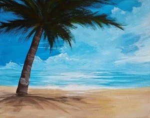 300x237 Tropical Beach - Tropical Beach Painting