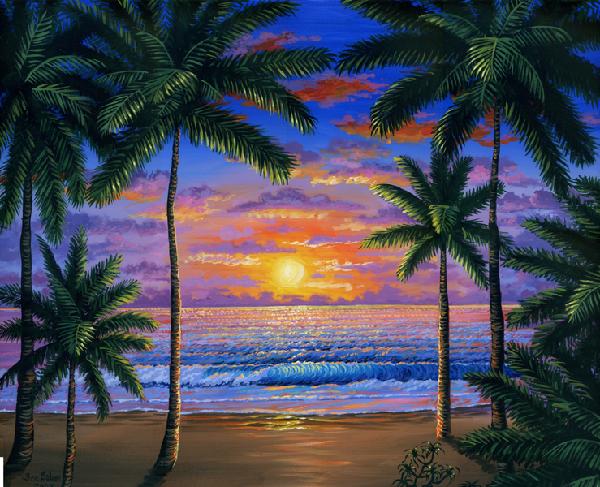 600x487 609 Tropical Beach - Tropical Beach Painting