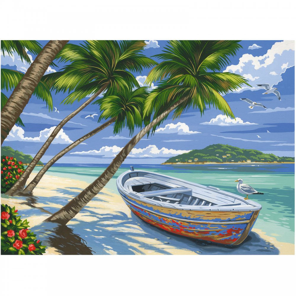 Tropical Beach Painting At Paintingvalleycom Explore