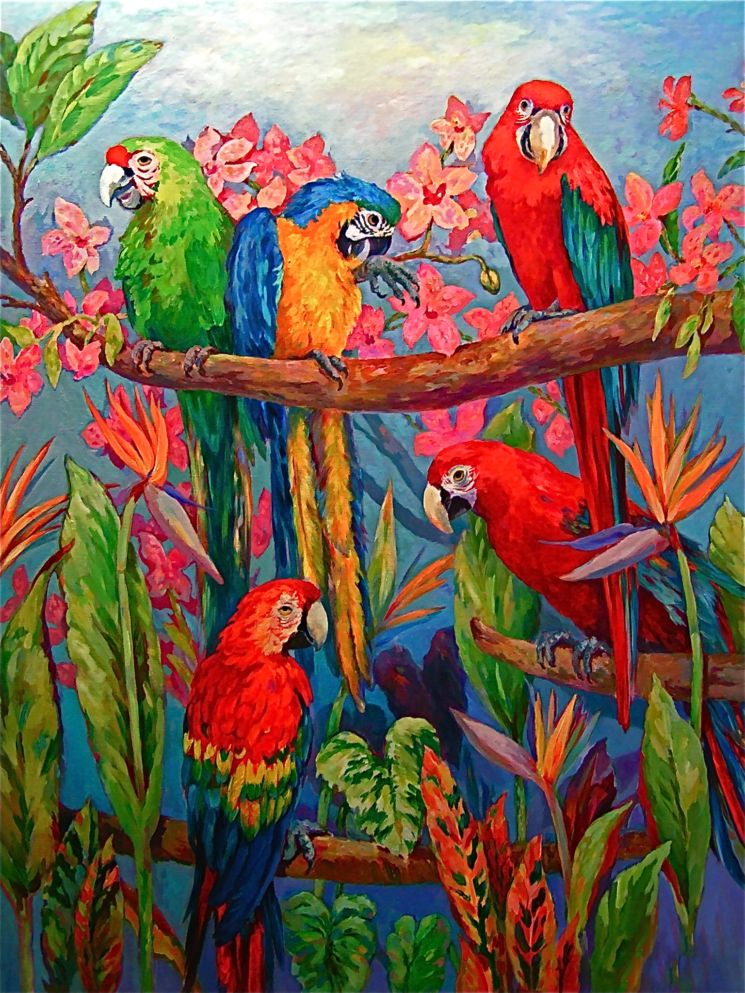 1536x2048 Composing With Photographs - Tropical Bird Painting