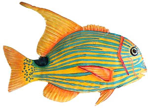 300x220 Painted Metal Tropical Fish Wall Decor - Tropical Fish Painting