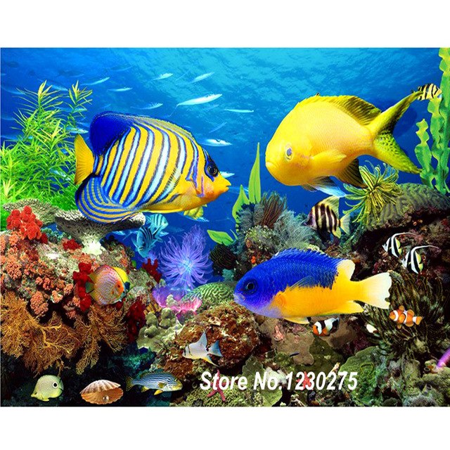 640x640 Diamond Embroidery Tropical Fish Diy 5d Diamond Painting Cross - Tropical Fish Painting