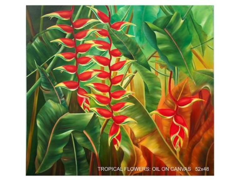 Tropical Flower Painting at PaintingValley.com | Explore collection of ...