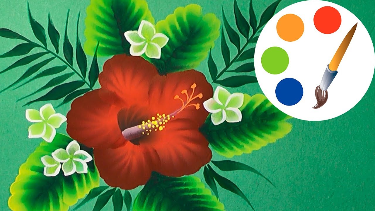 1280x720 How To Paint Hibiscus, Paint Tropical Flowers, Irishkalia - Tropical Flower Painting