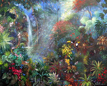 413x330 Gina Gallery - Tropical Forest Painting