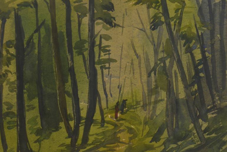 770x518 Saatchi Art Rain Forest Painting By C H H A B I K I S K U - Tropical Forest Painting