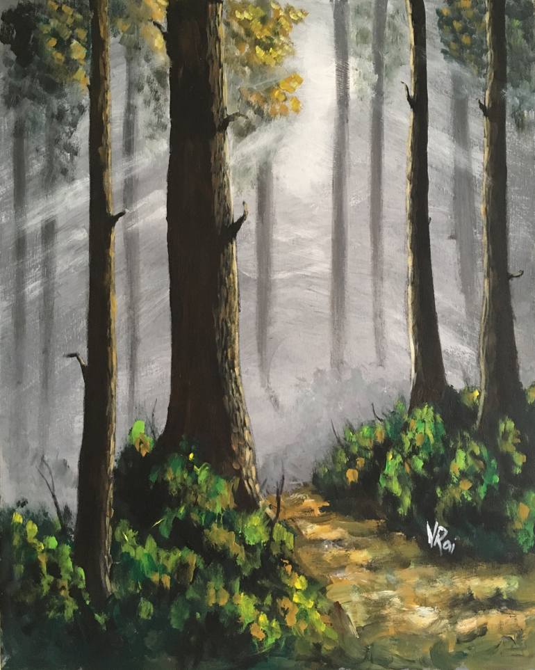 770x963 Saatchi Art Tropical Forest Painting By Venu Rai - Tropical Forest Painting