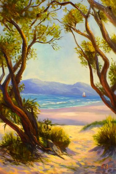375x561 Saatchi Art Original Oil On Board - Tropical Island Painting