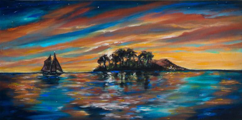 770x384 Saatchi Art Tropical Island - Tropical Island Painting