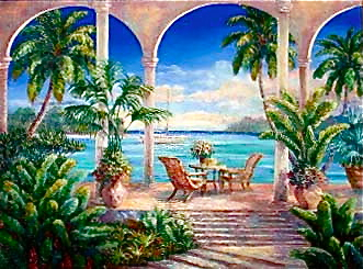 331x245 Tropical Seascapes - Tropical Island Painting