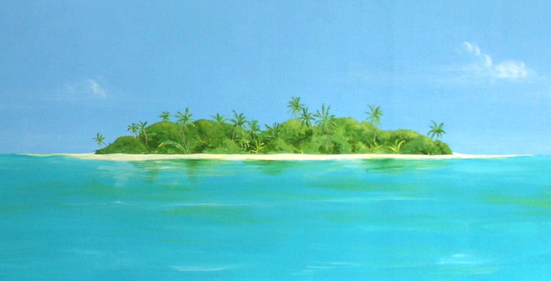800x409 Mural, Murals, Tropical Island Painting - Tropical Island Painting