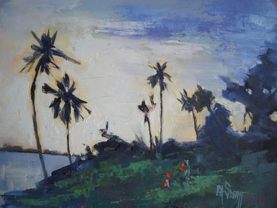 908x682 Palette Knife Painters, International Tropical Landscape Art - Tropical Landscape Painting