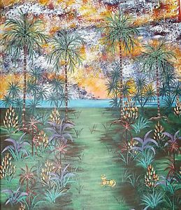 259x300 Tropical Landscape Painting 16x20 Acrylic On Canvas Fine Details - Tropical Landscape Painting