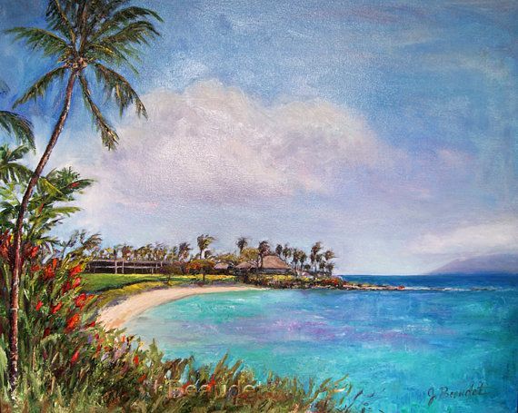 570x455 Pallet Knife Tropical Landscape Paintings Original Oil Painting - Tropical Landscape Painting