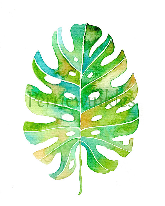 Tropical Leaves Painting at PaintingValley.com | Explore collection of ...