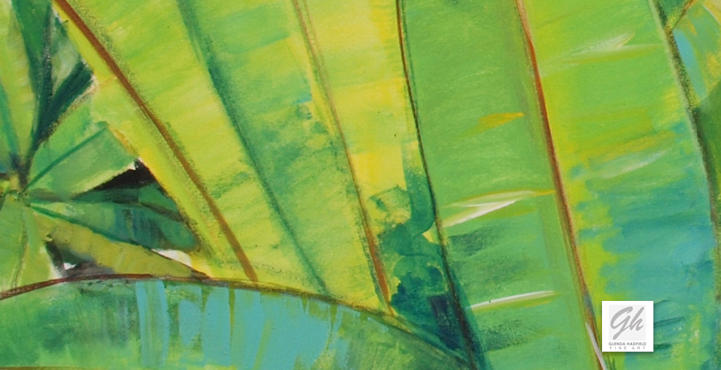 1024x525 Tropical Leaves Glenda Hadfield Art - Tropical Leaves Painting