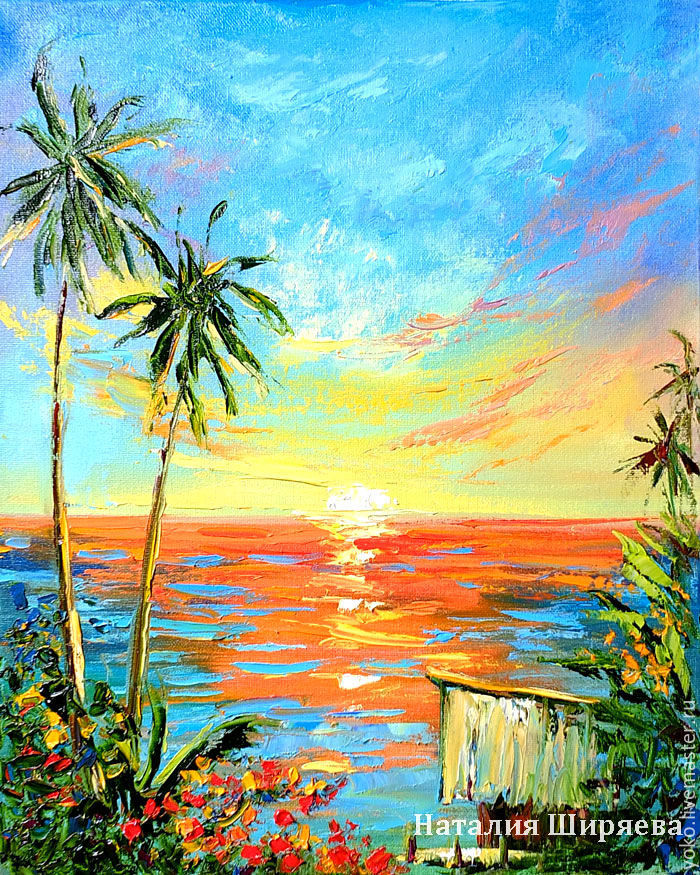 700x875 Tropical Flavors Oil Painting With The Sea Shopline - Tropical Oil Painting