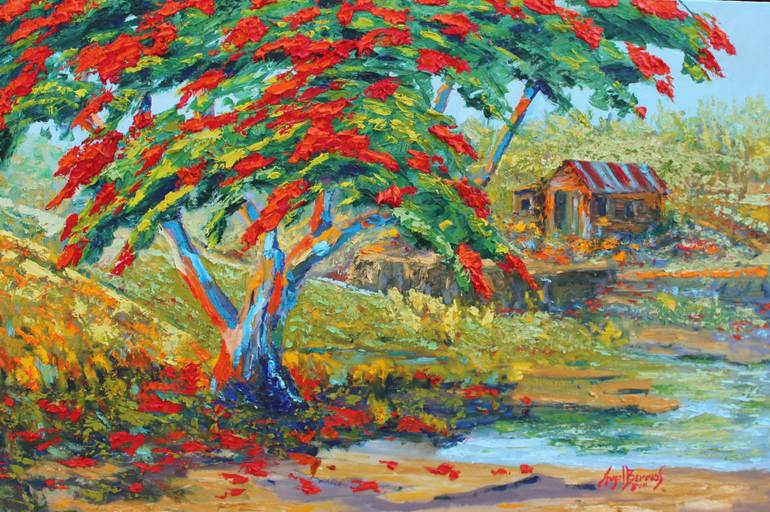 770x512 Saatchi Art Vereda Tropical Painting By Angel Berrios - Tropical Painting