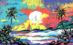 236x146 Original Miniature Tropical Painting From Hawaii By Artbydennis - Tropical Painting Ideas