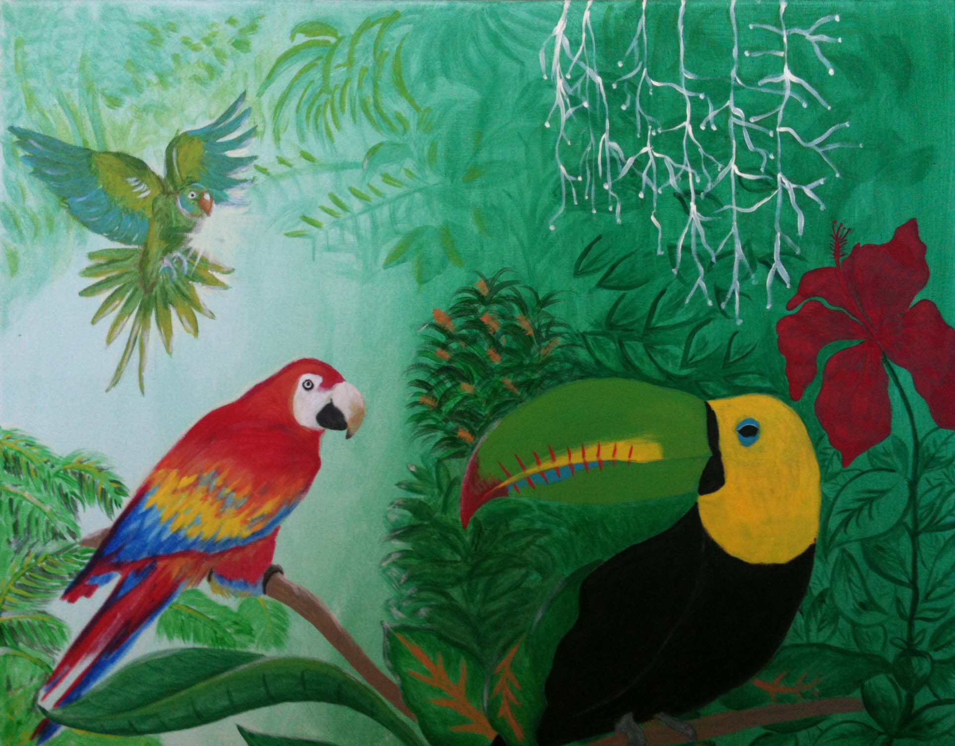 1927x1506 Tropical Paintings For Interior Home Painting Ideas Image Of Bird - Tropical Painting Ideas