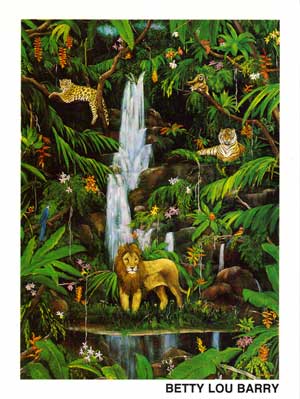 300x399 Tropical Rainforest Artwork By Betty Lou Barry - Tropical Rainforest Painting