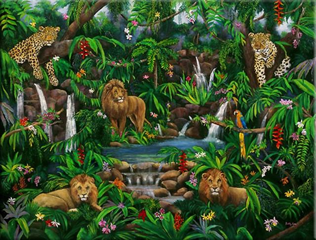 Tropical Rainforest Painting at PaintingValley.com | Explore collection ...