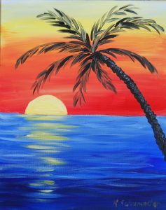 Tropical Sunset Painting at PaintingValley.com | Explore collection of ...