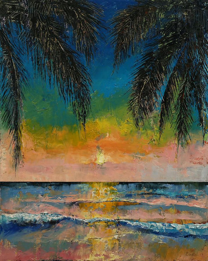 717x900 Tropical Sunset Painting By Michael Creese - Tropical Sunset Painting