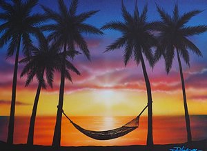 300x219 Tropical Sunset Paintings Fine Art America - Tropical Sunset Painting