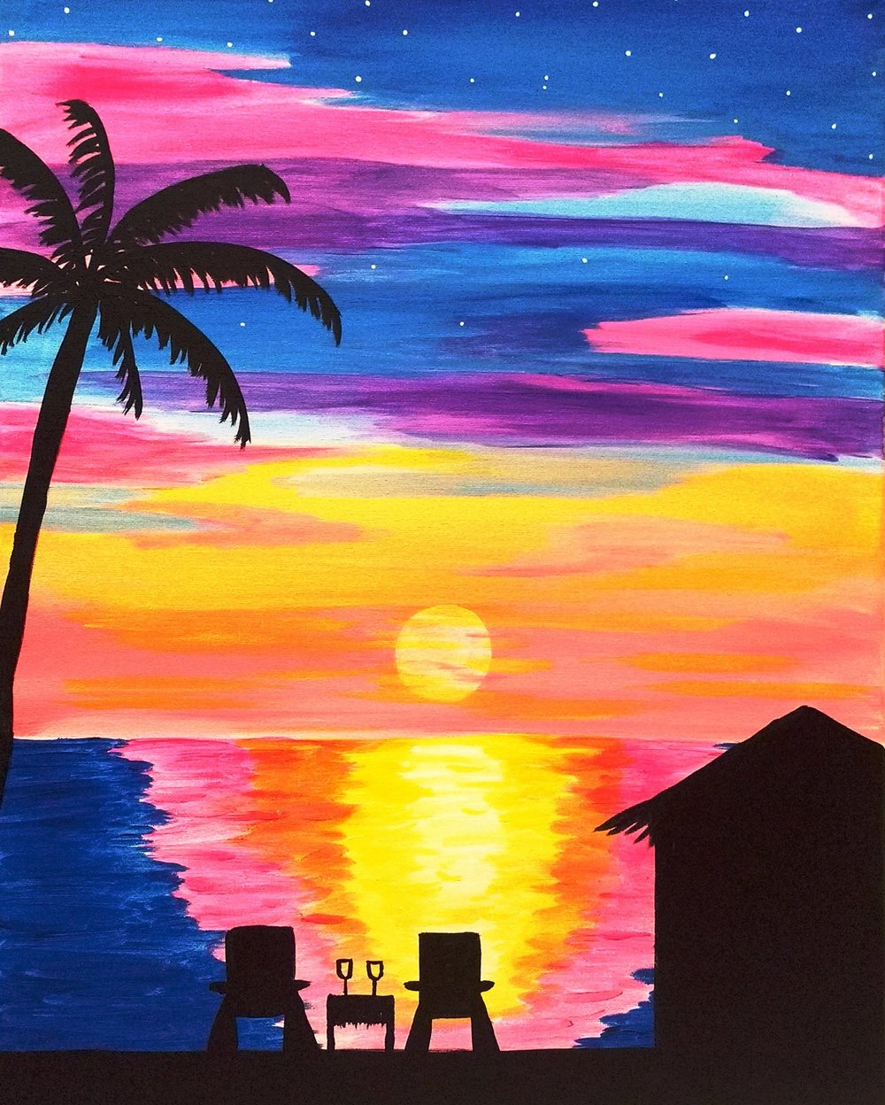 1000x1248 Paint Night In Tropical Sunset July 30th At 5pm Imbibe Bottle - Tropical Sunset Painting