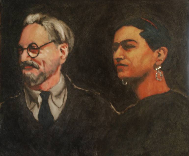 770x635 Saatchi Art Leon Trotsky And Frida Kahlo, 1940 Painting By Peter Wise - Trotsky Painting