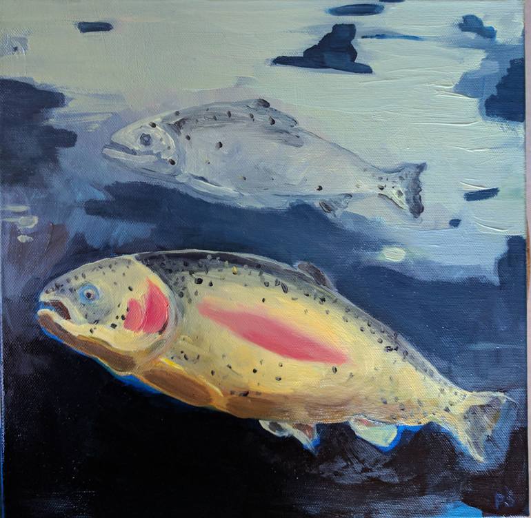 770x752 Saatchi Art Trout Painting By Paulina Swietliczko - Trout Painting