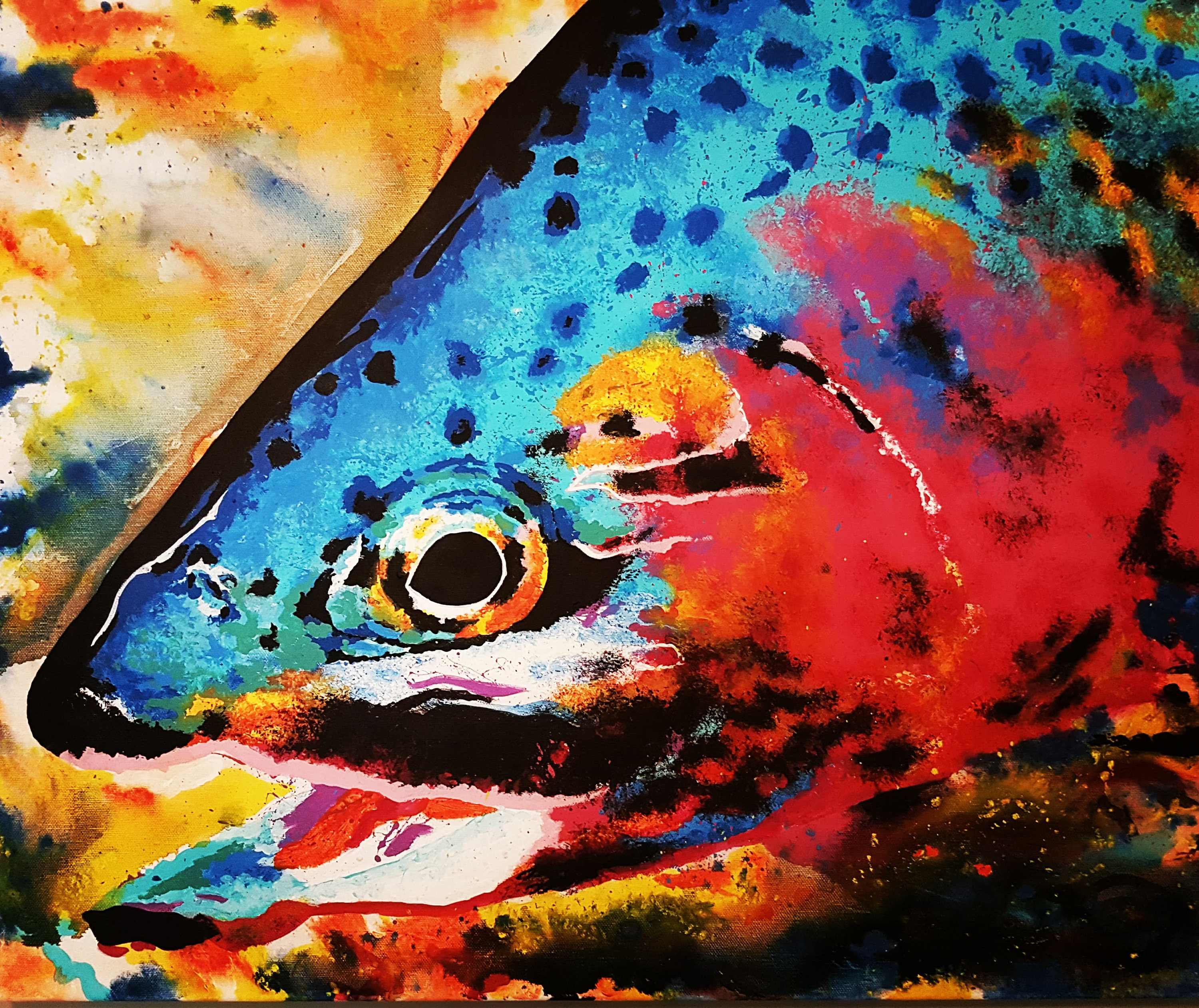 3000x2523 Trout Painting - Trout Painting