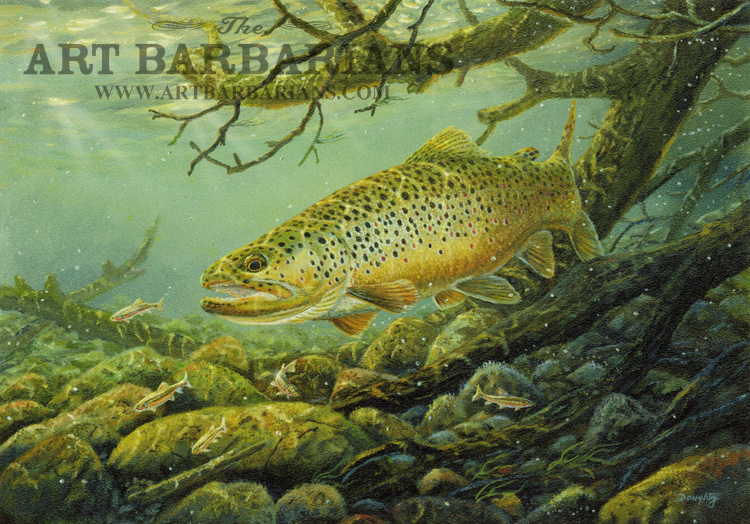 750x524 Wildlife Art Prints Plus Original Paintings With A Wide Selection - Trout Painting