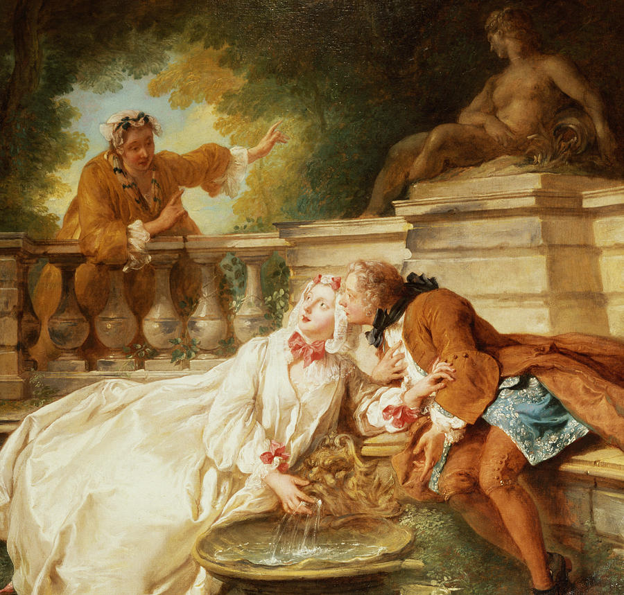 900x859 The Alarm Painting By Jean Francois De Troy - Troy Painting