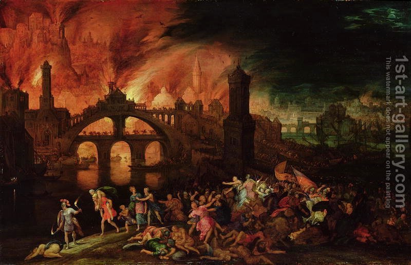 800x517 The Destruction Of Troy, 1606 Pieter Schoubroeck Reproduction - Troy Painting