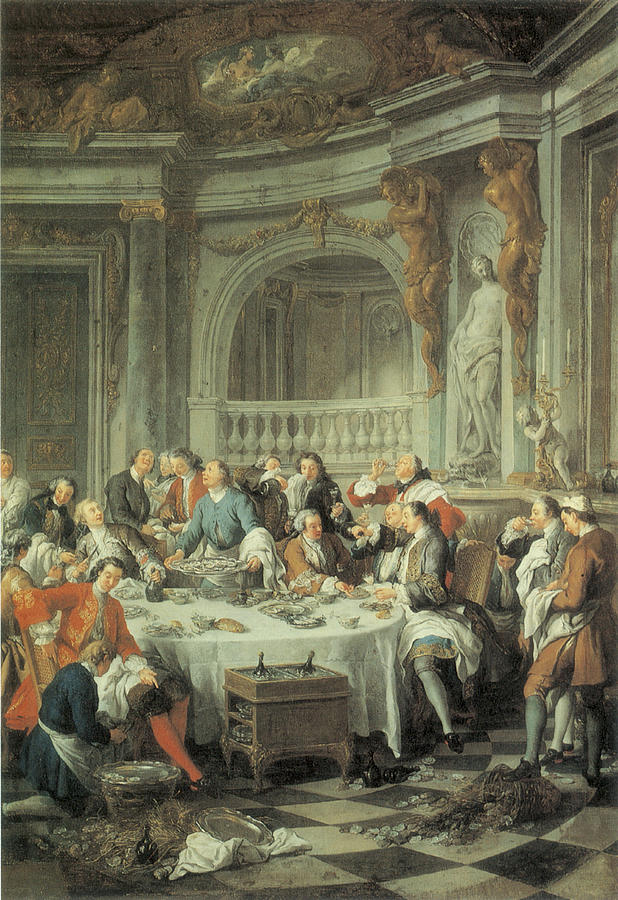 618x900 The Oyster Lunch Painting By Jean Francois De Troy - Troy Painting
