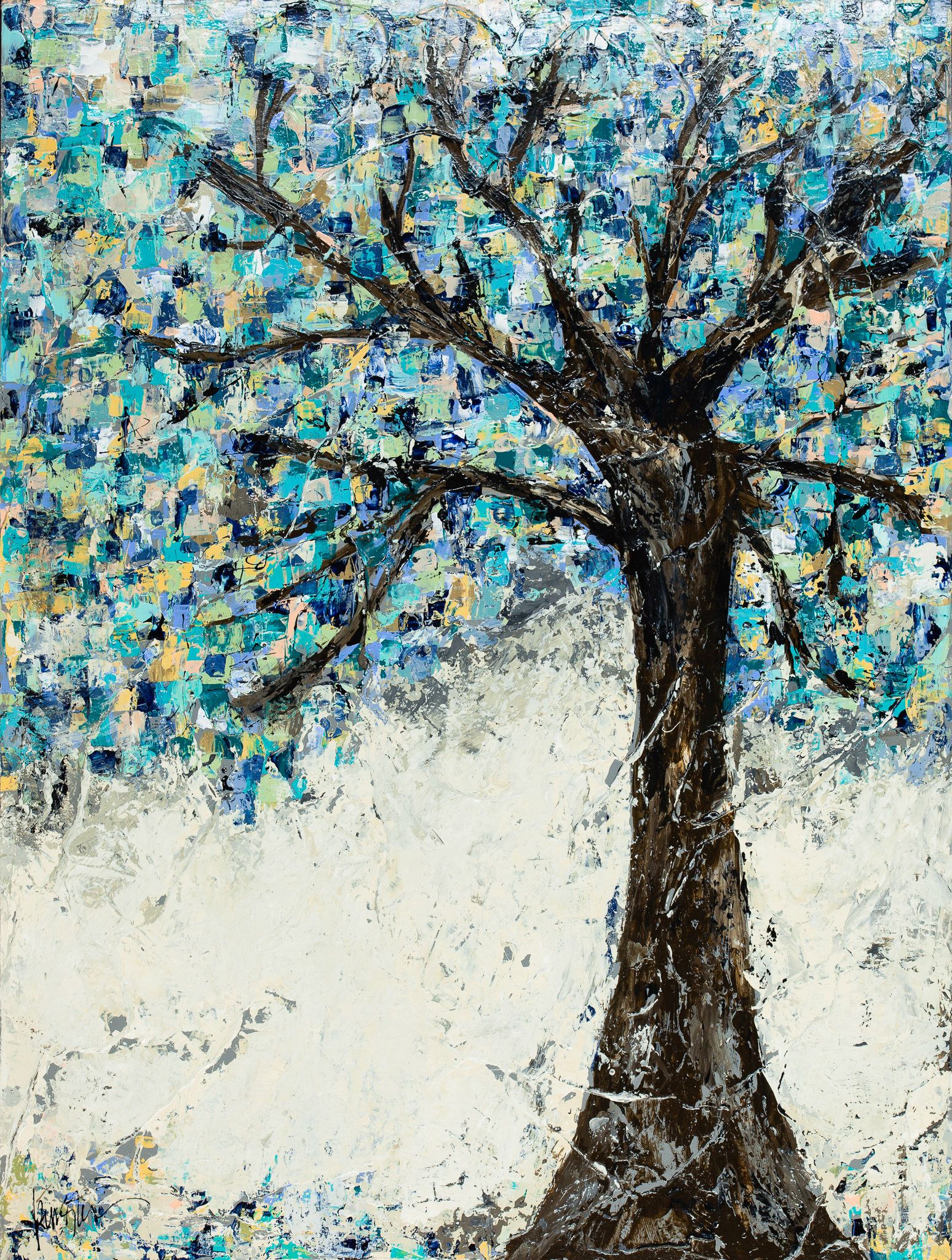 1548x2048 Tree, Blue, Painting, Abstract Art, True Colors, 34 Thick Canvas - True Blue Painting