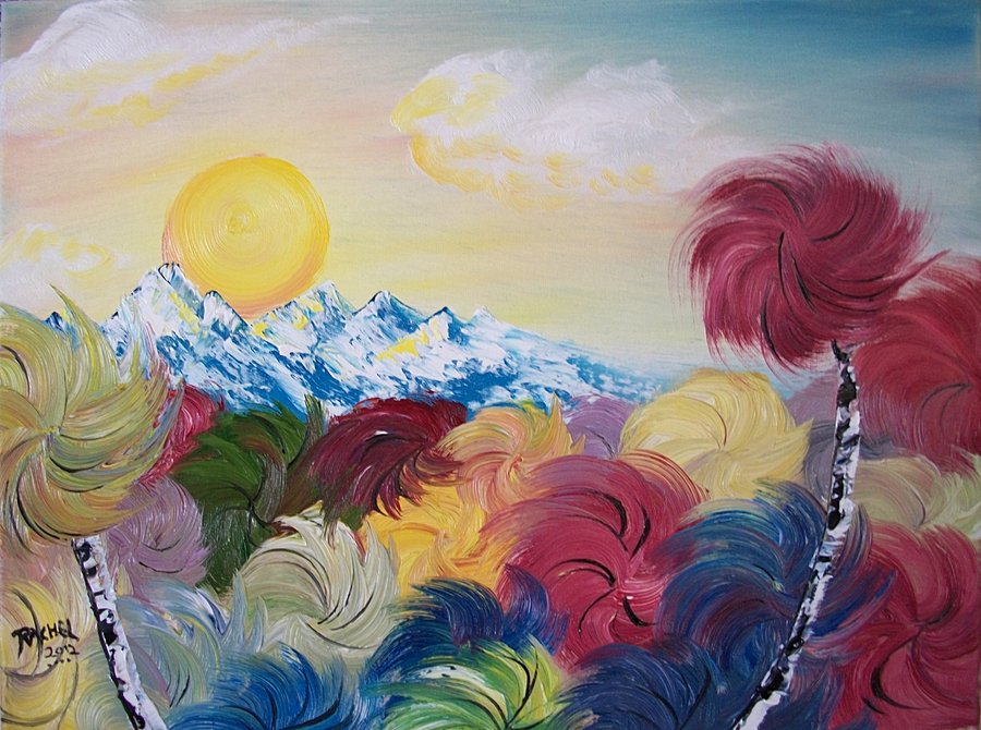 900x670 My Take The Lorax Trees By Azeanzi - Truffula Tree Painting