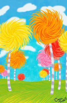 236x359 Truffula Tree Forest 2 Lorax, Tattoo And School - Truffula Tree Painting