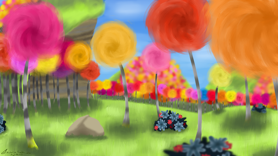 900x506 Valley Of The Truffula Trees By Kudalyn - Truffula Tree Painting